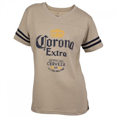 Womens Corona Extra Official Cerveza Football T-Shirt