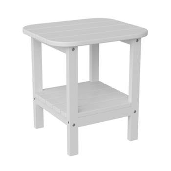 Merrick Lane 2-Tier Adirondack Side Table, All-Weather HDPE Indoor/Outdoor Accent Table