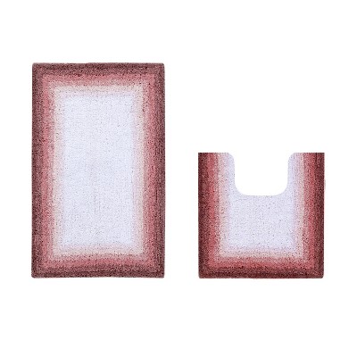 Torrent Collection 2 Piece 100% Soft Cotton Tufted Weave Bath Rug Set, Ombre Pattern, Super Soft & Absorbent, Machine Washable Bathroom Mats