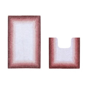 Torrent Collection 2 Piece 100% Soft Cotton Tufted Weave Bath Rug Set, Ombre Pattern, Super Soft & Absorbent, Machine Washable Bathroom Mats - 1 of 4