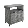 MOEPISY Outdoor Wicker Serving Cart Wheels - 4 of 4