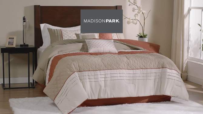 7pc California Clement ColorBlock Striped Comforter Set with Throw Pillows - Madison Park, 2 of 14, play video