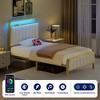 Greenstell Queen Bed Frame with Upholstered Headboard and Footboard & Charging Station & LED Lights Gray - 2 of 4