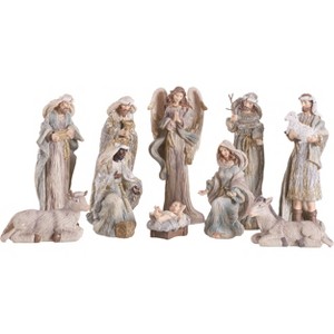 Transpac Resin 8 in. Multicolor Christmas Nativity Figurine Set of 10 - 1 of 2