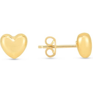 14k Yellow Gold 8mm Small Polished Heart Earrings - 1 of 3