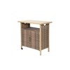 Anybear Outdoor Wicker Bar Cart, Patio Bar Serving Cart, for Porch Backyard Garden Poolside Party, Light brown - 2 of 4