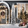 vidaXL Slim Artificial Christmas Tree with Flocked Snow Green 7 ft PVC - 2 of 4