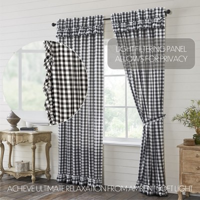 Annie Buffalo Black Check Ruffled Panel Set of 2 96x50 VHC Brands
