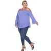 Plus Size Cold Shoulder Ruffle Sleeve Top -White Mark - 4 of 4