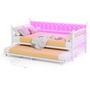 Twin Daybed with Trundle, Metal Sofa Bed Frame with Pull Out Trundle for Living Room, Bedroom, Apartment and Small Spaces - 3 of 4