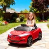 Qaba 12V Licensed Ford Mustang Mach-E Electric Car, Kids Ride On Car with Remote Control, Adjustable Speed, LED Light, Music, Suspension, Red - 3 of 4