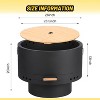26" Portable Smokeless Wood Fire Pit w/ Poker, Ash Pan, Lid & Weatherproof Cover - Outdoor Camping, Patio, Backyard Fire Pit - 2 of 4