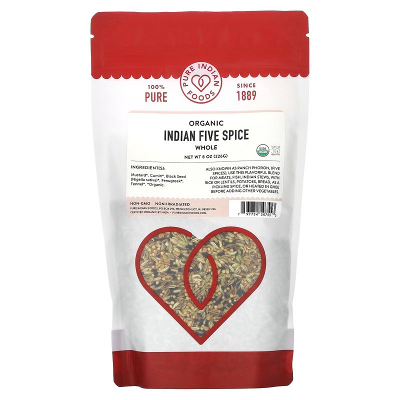 Pure Indian Foods Organic Indian Five Spice, Whole, 8 oz (226 g), 1 of 3