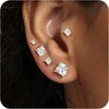 5 Pairs Square Earrings Set, Hypoallergenic, 3 - 7mm, Fashionable and Lightweight, Low Allergy Suitable for Women - 3 of 4