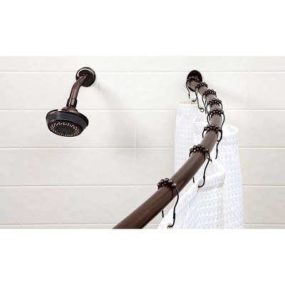 Curved Wall Mountable Shower Rod Dark Brown - Bath Bliss