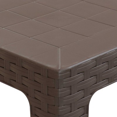 Sunnydaze 18" Brown Polypropylene Patio Side Table
