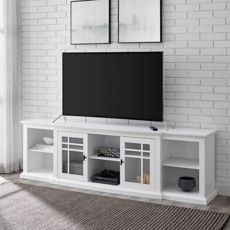Transitional 2 Window Pane Door TV Stand for TVs up to 85" - Saracina Home, 3 of 14