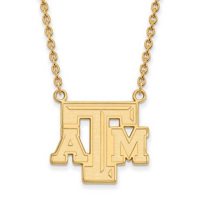 Black Bow Jewelry 10k Yellow Gold Texas A&M Aggies NCAA Necklace 18 Inch