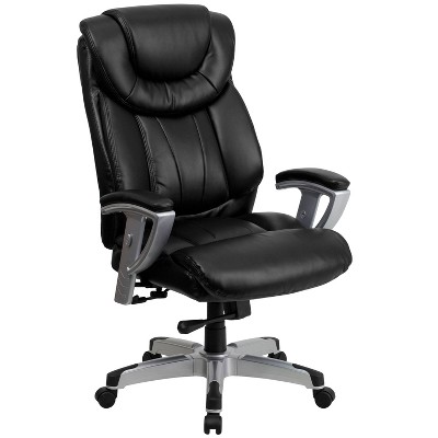 HERCULES Series 400 lb. Capacity Big & Tall Executive Swivel Office Chair Black Leather - Flash Furniture