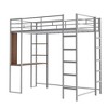 PAGED Twin Bunk Bed with Desk Modern Wooden Bed Frame with Storage Cabinet, Guardrail and Inclined Ladder for Bedroom - 3 of 4