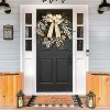 24 In Christmas Wreath With Lights for Front Door, Lighted Xmas Door Wreath with Ball Ornaments for Christmas Door Fireplace Decor - 2 of 4