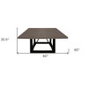 HomeRoots 60" Dark Brown and Black Solid Wood and Iron Frame Base Square Dining Table - 3 of 4