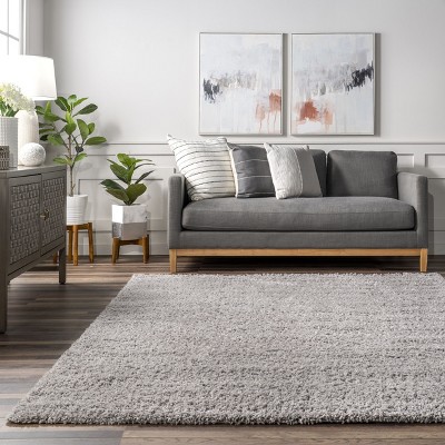 Silver Shag Runner Rug with Non-slip Backing, 2' 6" x 14'