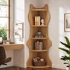 Tribesigns 5-Tier Corner Shelf, 72" Tall Corner Bookshelf with Cat-Shape, Modern L-Shaped Bookcase, Organizer for Bedroom, Living Room,Brown - 4 of 4
