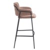 Shearling Fabric Barstool 40.6" H, Brown with Black Steel Legs by Zuo Modern (Set of 2) - 3 of 4