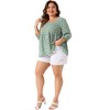 Agnes Orinda Women's Plus Size 3/4 Sleeve Square Neck Floral Peplum Babydoll Blouses - 3 of 4