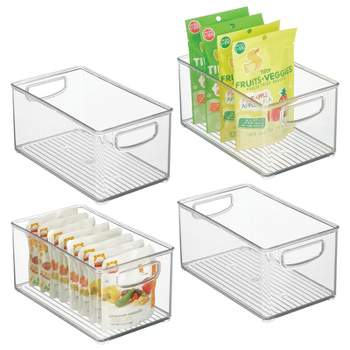 mDesign Small Plastic Baby Nursery Storage Organizer Bin with Handles, Clear