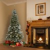 6.5' Flocked Feel Real Hinged Morgan Spruce Artificial Christmas Tree Clear Lights - National Tree Company - 2 of 4