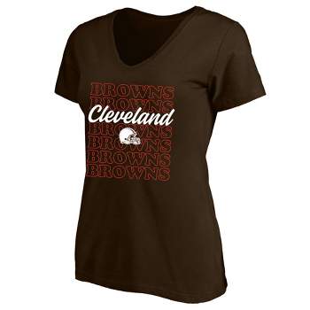 NFL Cleveland Browns Women's Plus Size Short Sleeve V-Neck T-Shirt