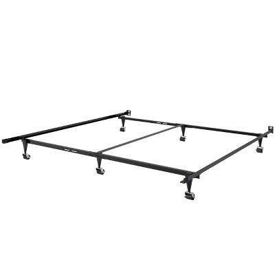 Queen/King Adjustable Metal Bed Frame - CorLiving: Steel Construction, Caster Wheels, Box Spring Required