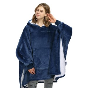 Catalonia Oversized Hoodie Sweatshirt Cape, Casual Hoodie Cape, Batwing Coat Pullover Blanket | Fluffy Fleece, Comfortable, Roomy | for Adults - 1 of 4