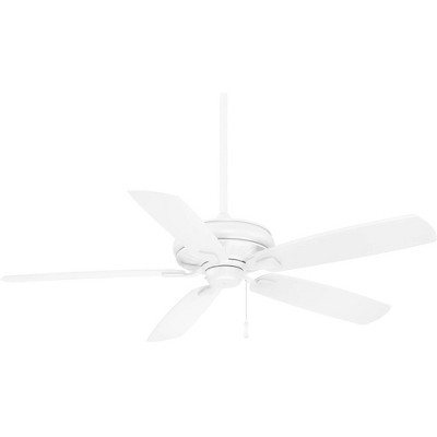 60" Minka Aire Modern Indoor Outdoor Ceiling Fan Flat White Wet Rated for Patio Exterior House Home Porch Gazebo Garage Barn