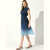 Allegra K Women's Summer Sleeveless Round Neck Smocked Waist Pleated A Line Midi Dress - 3 of 4