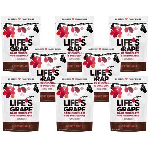 Life's Grape Dark Chocolate Vine-Dried Grapes - 8 bags, 4.5 oz each - 1 of 3