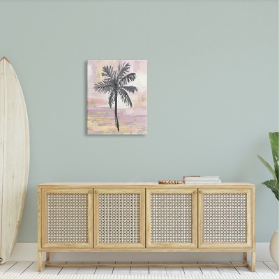 Pastel Pink Palm Tree Abstract Canvas Wall Art