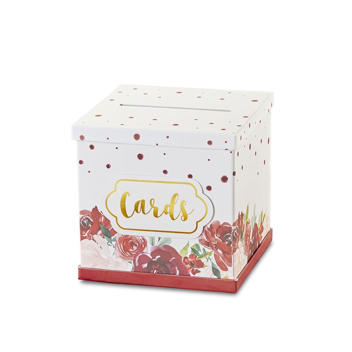 Kate Aspen Burgundy Blush Floral Collapsible Card Box | 28506NA