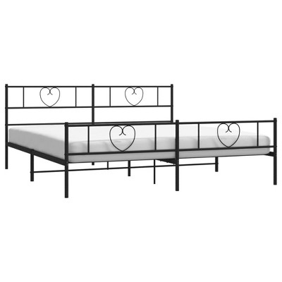 vidaXL Modern Steel Constructed Double Bed Frame with Headboard and Footboard