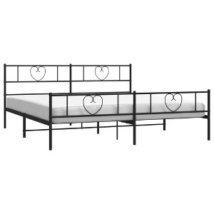vidaXL Modern Steel Constructed Double Bed Frame with Headboard and Footboard - 1 of 4