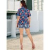 LA LEELA Women's Button Down Blouses Casual Summer Beach V Neck Short Sleeve Vacation Dress Tops Tee Hawaiian Shirts Coverup for Women - 2 of 4