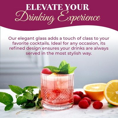 Barski Clear Crystal Double Old Fashioned Whiskey Glasses Set of 2