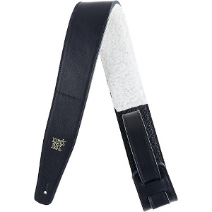 Ernie Ball 2.5" Adjustable Italian Leather W/ Fur Pad Guitar Strap - 1 of 2