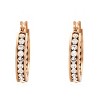 Steeltime Ladies stainless steel hoop earrings adorned with crystals. Color Options: Silver, Gold, Rose Gold - 2 of 4