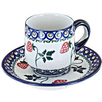 Nambe Skye Collection Espresso Cups with Saucer, Mini Coffee Mug, Porcelain Mug for Caffe Mocha, Cappuccino, Milk or Mochaccino, 2oz, White