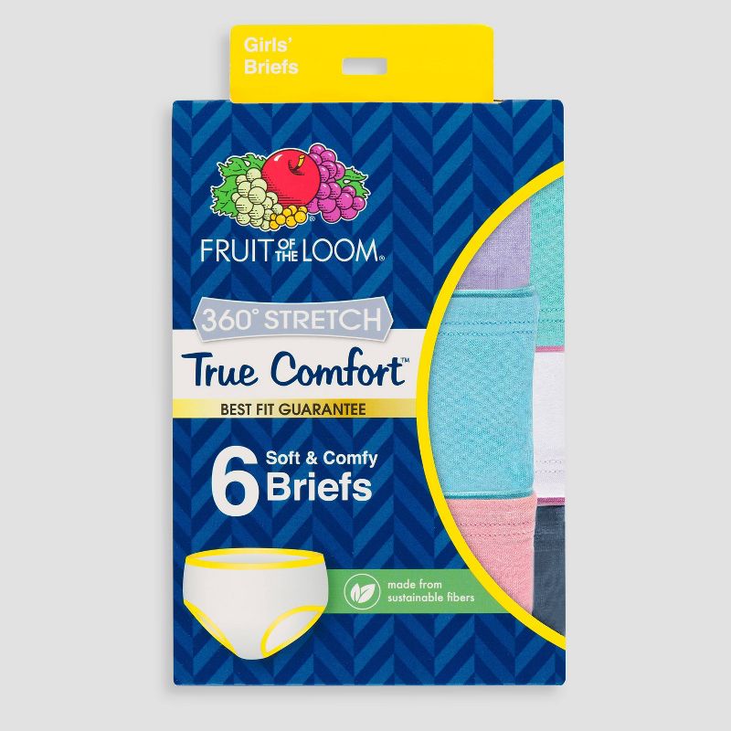 Fruit of the Loom Girls' 6pk Comfort Stretch Briefs - Colors May Vary, 4 of 5