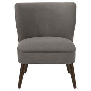 Lena Armless Pleated Chair Gray Linen - Cloth & Co., Grey Linen