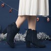 Perphy Women's Round Toe Lace Up Side Zipper Chunky High Heels Ankle Boots - 2 of 4
